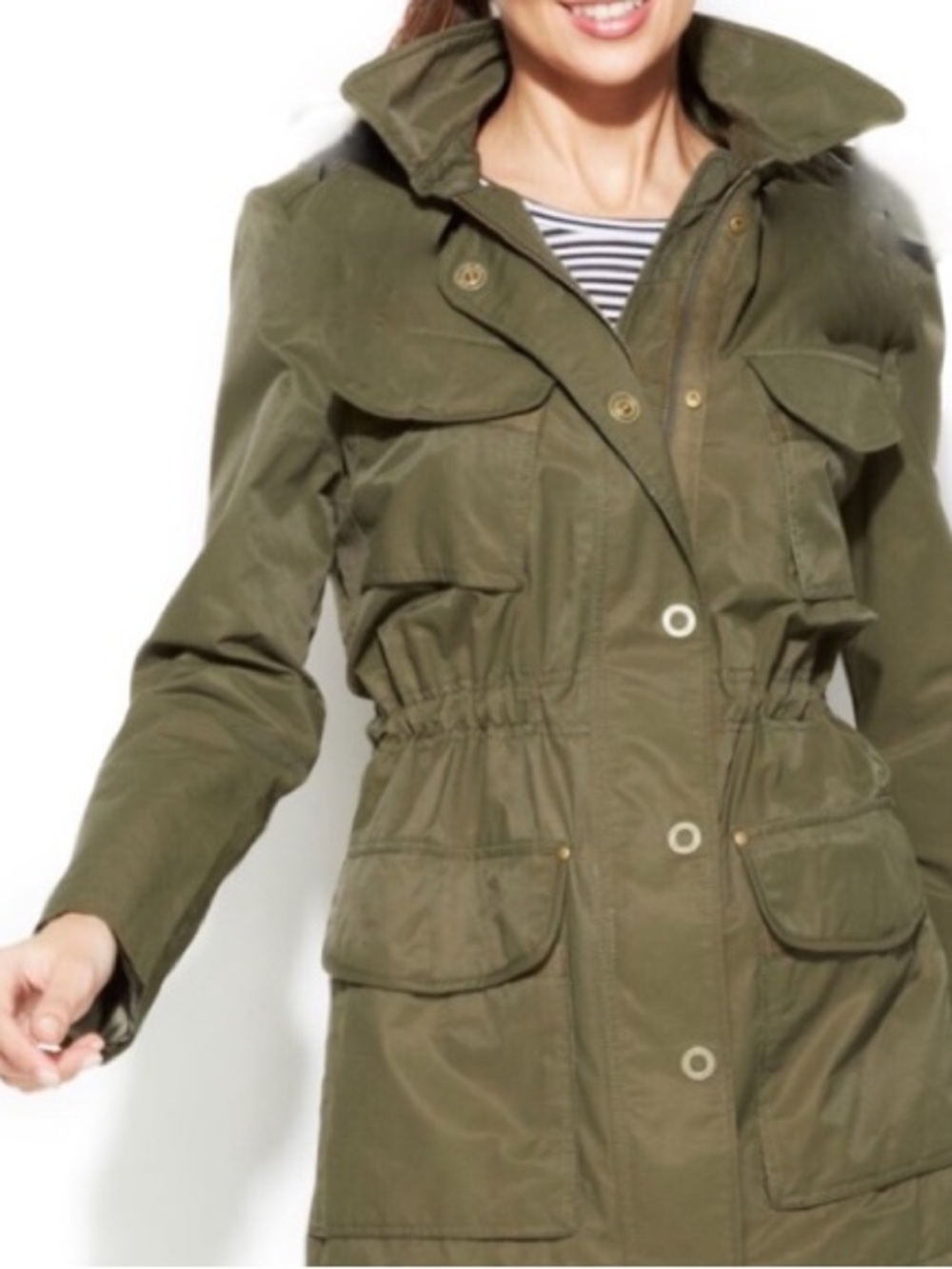Tommy Hilfiger Olive Green Rain Jacket